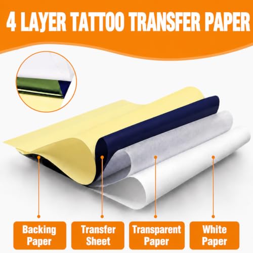 Tattoo Transfer Paper - Ruicco 50 Sheets Tattoo Stencil Paper Thermal Stencil Paper 4 Layers A4 Size