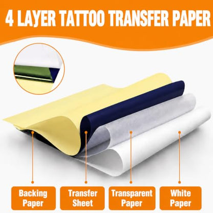 Tattoo Transfer Paper - Ruicco 50 Sheets Tattoo Stencil Paper Thermal Stencil Paper 4 Layers A4 Size