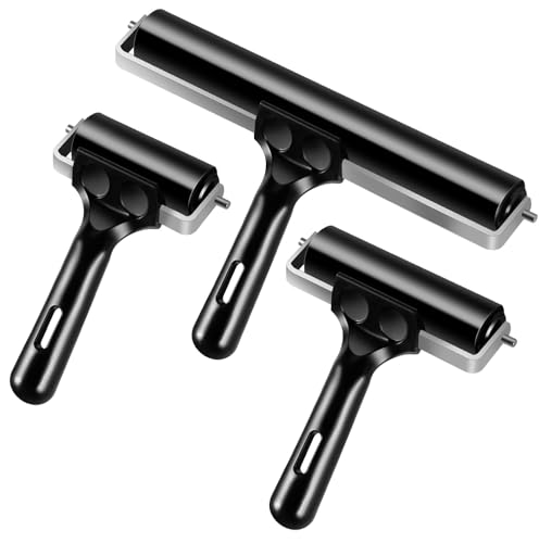 3 Pack Brayer Rollers for Crafting Vinyl Rubber Roller Brayers