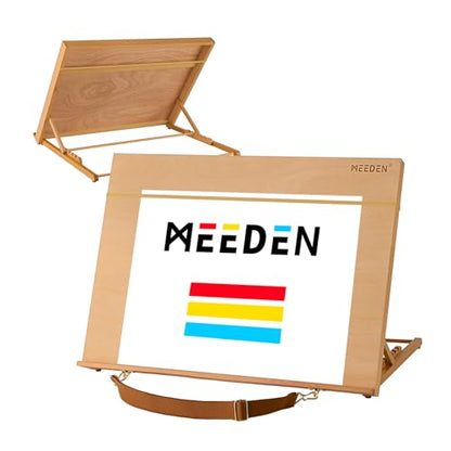 MEEDEN A2 Wooden Tabletop Easel for Painting, 5-Position Adjustable Drawing & Sketching Board with Shoulder Strap, Portable Beechwood Desktop Art Easel Stand for Adults, Artists, Beginners & Student - size: A2（25 8/9 L * 16 1/4W）