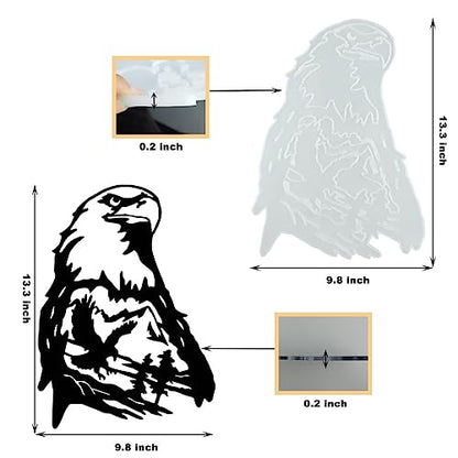 Bald Eagle Resin Mold - Eagle Wall Art with Mountain and Forest Tree - DIY Craft, Door Decor