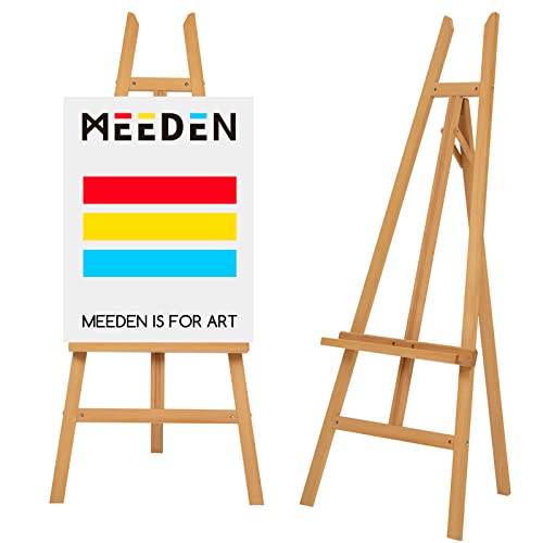MEEDEN Art Easel Stand for Display - Adjustable Beech Wood Floor Easels for Painting, Holding Canvas up to 90", Ideal for Artist, Adults Painting Canvas, Drawing, Signs - Large - color: Natural, size: Large