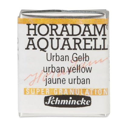 Schmincke - HORADAM® AQUARELL, Super Granulation, 14 926 044 Urban Red, 1/2 pans, very strong granulating colors, finest, super granulating watercolors - color: 916 urban yellow