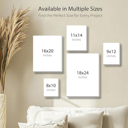 Bianyo 8x10 Inch Stretched Canvas for Painting – 10 Pack, 100% Cotton, Triple Primed & Acid-Free, Heavy-Duty Wood Frame, Blank Art Canvas for Acrylic, Oil, Watercolor & Mixed Media