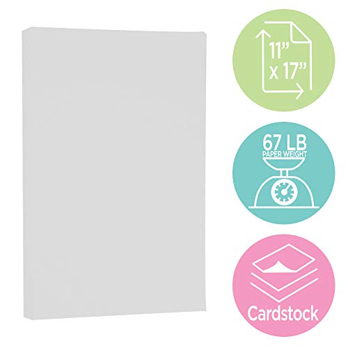 JAM PAPER Vellum Bristol 65lb Cardstock - 11 x 17 Ledger Size Coverstock - 147 gsm - Grey - 50 Tabloid Sheets/Pack - color: Gray, size: 11" x 17"
