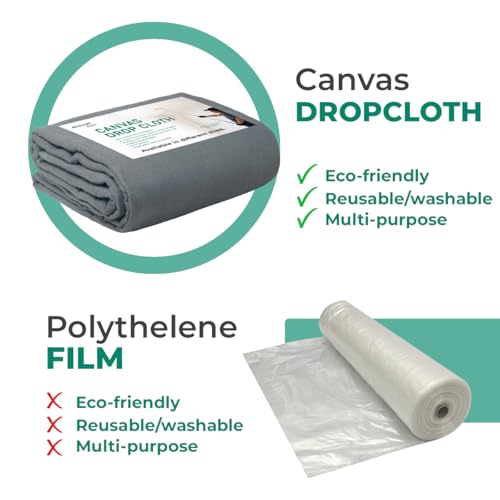 Canvas Drop Cloth for Painting 4x12 feet Pack of 1-8oz Painters Drop Cloths for Painting - All Purpose Canvas Tarps for Floor & Furniture Protection - Recycled Cotton Fabric - size: ‎4x12 Ft - 1 pc