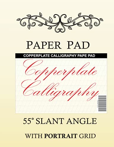 ASK Copperplate Calligraphy Portrait Paper Pad with 55 degree Slant Angle: Portrait pad version | Heavyweight Paper | Hand Lettering Practice Pad | Copperplate | Modern Calligraphy | Big11x8.5 inches