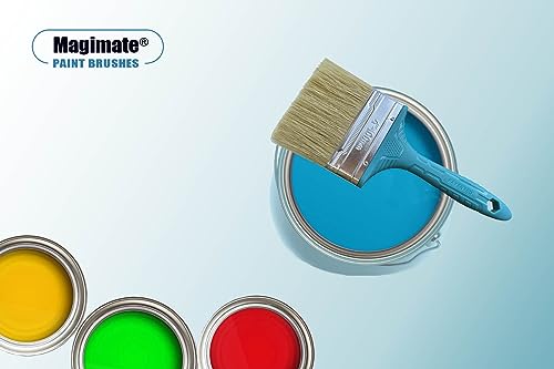 Magimate Stain Brush 4-inch Chip Brush Wide Flat Bristle Paint Brush for Painting Walls, Cabinets, House Touch-ups and dust Cleaning Teal - size: 4-inch (Single)