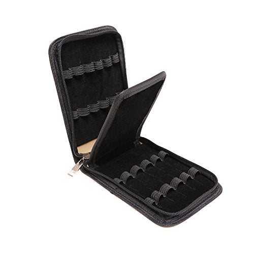 PU Leather Fountain Pen Case Roller Ball Pen Dispaly Holder Bag Pouch Beige 12 - size: Beige for 12 pens