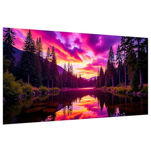Large Diamond Art Kits for Adults Beginners, Forest Sunset Diamond Art | Landscape Diamond Art Large Size, Large Full Drill Diamond Painting Kits, Gem Art Kits for Wall Decor Gift 27.5 X 15.7 Inch - color: Landscape 018