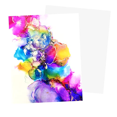 Alcohol Ink Paper - Non-Absorbent, Heavy Weight & Tear Resistant - Forgiving - Many Inks Wipe Off Clean For Easy Reuse On White - Flexible Bright White EVO 9x12 Inch (10 Sheets) - color: White, size: 9 x 12 Inches