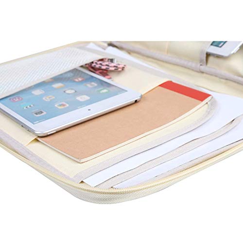 JAKAGO A4 Travel Portfolio Multifunctional Document Organizer Zippered Case for Office Supplies (Flamingo) - color: Flamingo
