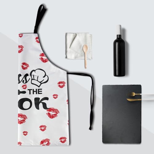 Imiss Waterproof Stain-Resistant Cooking Chef Aprons for Grill BBQ Baking 27 X 31 Inch - color: Kiss the Cook