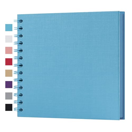 potricher 7 x 7 Inch Small DIY Scrapbook Photo Album 40 Pages, Blue - color: Blue, size: 7 Inch 40 Pages
