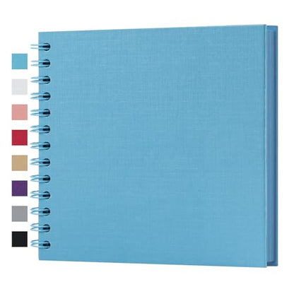 potricher 7 x 7 Inch Small DIY Scrapbook Photo Album 40 Pages, Blue - color: Blue, size: 7 Inch 40 Pages
