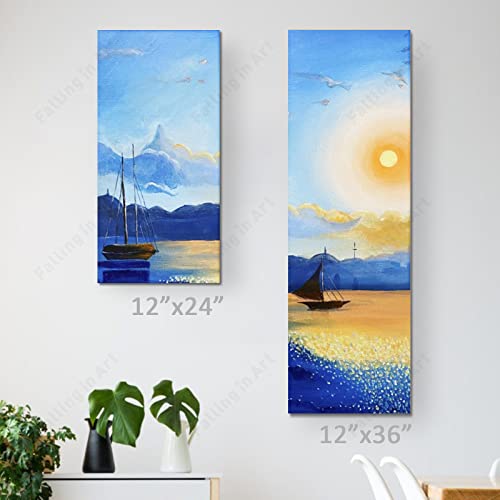 Falling in Art 2 Pack 12x36 Unfinished Birch Wood Panels Kit for Painting | Studio 1’’ Deep Wood Canvas, Cradle Boards for Acrylic Pouring, Art, Crafts, Epoxy Resin, Laser Engraving Cutting - size: 12'' x 36''