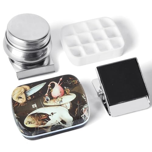 Portable Travel Watercolor Palette, Mini Metal Tin Box,12-Well Empty Tins - color: Outdoor Painting Set-bosch Hell