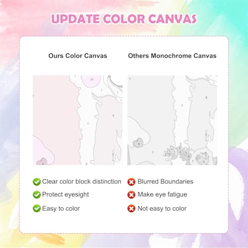 QENSPE 4 Pack Paint by Numbers with Wooden Frame, Cartoon Animals Painting by Number, DIY Cute Animal Acrylic Oil Paints Arts on Canvas, Home Wall Decor Gift 8X8 inch - color: Koala+Fox+Cow+Alpaca