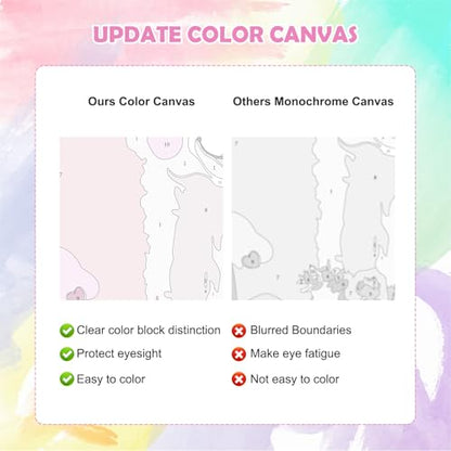 QENSPE 4 Pack Paint by Numbers with Wooden Frame, Cartoon Animals Painting by Number, DIY Cute Animal Acrylic Oil Paints Arts on Canvas, Home Wall Decor Gift 8X8 inch - color: Koala+Fox+Cow+Alpaca