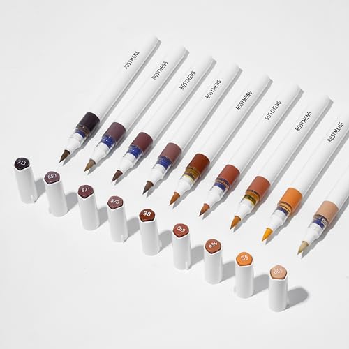 ROSYMENG 9 Color Acrylic Paint Pens,Quick-Drying Waterproof Acrylic Paint Markers, Soft Brush Tip Acrylic Markers for Canvas, Rock Painting, Wood, Stone, Glass, Ceramic, Fabric Painting, DIY Crafts - color: Ice Cream Bear Series