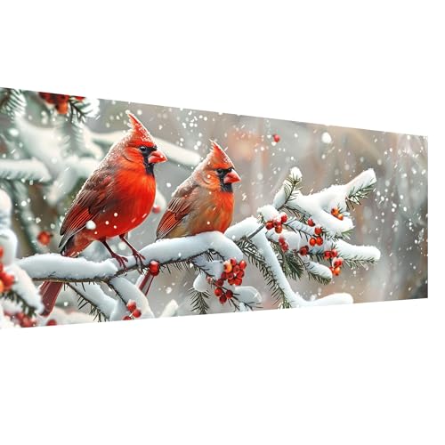 SKRYUIE 5D Large Diamond Painting Kits Christmas - DIY Diamond Art Kits for Adults Bird, Full Round Drill - Crystal Embroidery Cross Stitch - Craft for Wall & Office Decor - 12x30 inch / 30x80 cm C25 - color: colorful-8