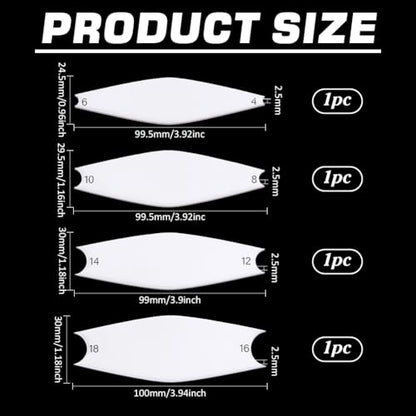 FINGERINSPIRE 4 Pcs Pottery Trimming Textured Art Tools With 4-18 Scale 4 Styles Acrylic Clay Wedging Board Set for Ceramics, Sculpting & Carving White Pottery Foot Shaper & Prep Tools for Clay Crafts