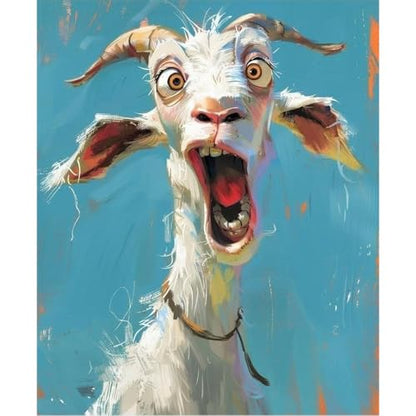 Diamond Art Kits for Adults,Funny Animals Diamond Painting Kits 12X16 Inch | 5D Diamond Art Paintings for Beginners,Round Full Drill Diamond Dot Tools Kit,Extra Diamonds,Stress Relief Craft,DIY Gift - color: Abstract Goat-0305