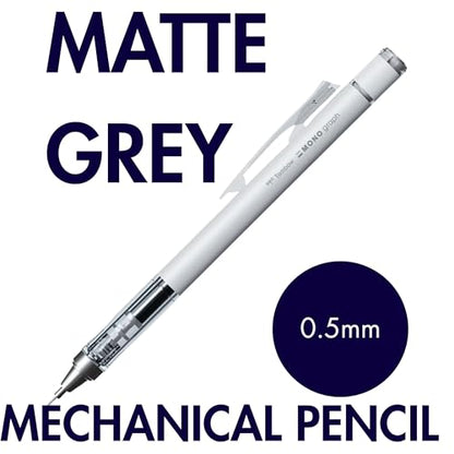 Tombow Mechanical Pencil 0.5mm, Navy & Gray with Eraser Refills Set