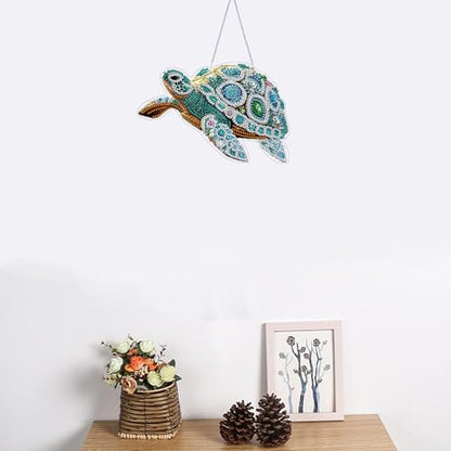 STGLCR Sea Turtle Suncatchers Special Shape Diamond Painting Kits for Beginner,Crystal Rhinestones Diamond Dots Diamond Art DIY Kits for Adults Painting Pendant Ornament for Home Wall Decor 7.8inch