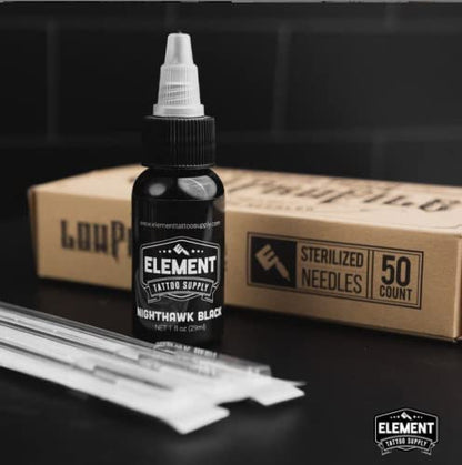 Element Tattoo Supply Black Tattoo Ink 1/2oz Bottle | Professional Black Ink - size: 1/2oz