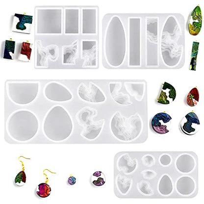 Island Resin Jewelry Molds for Casting Earring Pendant Set of 4 - color: 4PCS Island Molds