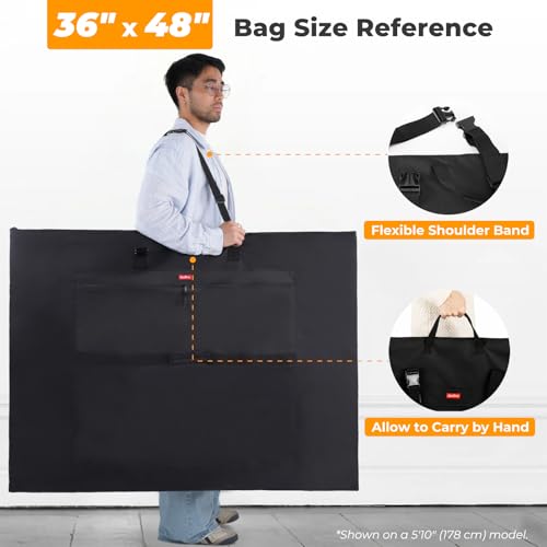 Nicpro Light Weight Art Portfolio Bag, 36x48” Waterproof Art Portfolio Case | with Shoulder & Handle Carry, for Artwork, Poster, Sketch Drawing, Canvas, Photography, Solar Panel Storage - size: 36 x 48 inches