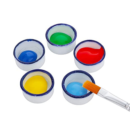 9 Pcs Small Ceramic Paint Palette Bowl Glazed Watercolor Painting Dish for Oil Acrylic Watercolor Gouache