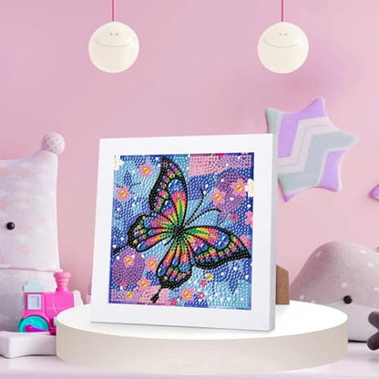 Butterfly Diamond Art Painting Kits for Kids with Frame Ages 6-12 (7x7 in) - color: CC025
