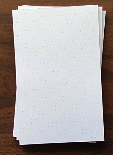 Dot Grid Pads, 1/4” Spacing, Quantity 3, 50 Sheets, 5” x 8”. | Dot Grid writing pads with cardboard backing and glue binding. Ink-friendly heavyweight paper. Archival quality. - size: 3 Dot Grid Note Pads (1/4")