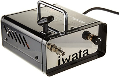 Iwata Ninja Jet Airbrush Compressor – 110-120V Quiet Compact Mini Air Compressor with Hose & Adaptors – Maintenance-Free, Adjustable Pressure – For Hobbyists, Artists, Cake & Model Painting