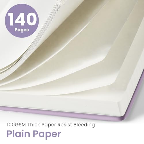 Taja Blank Spiral Journal Notebook for Women & Men, 140 Pages, Sketch Book, Plain Notebook for Drawing & Sketching, Journals for Creative Writing, A5(5.7" x 7.9") – Purple - color: E.Purple, style: d-Blank