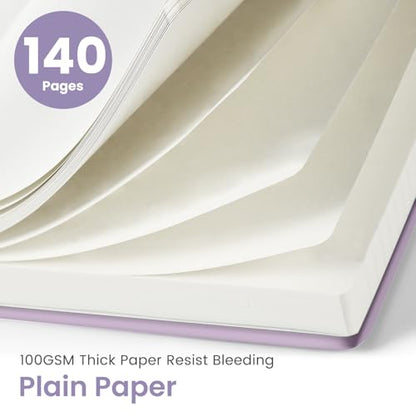 Taja Blank Spiral Journal Notebook for Women & Men, 140 Pages, Sketch Book, Plain Notebook for Drawing & Sketching, Journals for Creative Writing, A5(5.7" x 7.9") – Purple - color: E.Purple, style: d-Blank