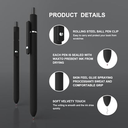 Gel Pens,0.5mm Fine Point Quick Dry Pens Smooth Writing Japanese gel pen,High-End Series Black Ink nurse aesthetic gel pen for Journaling Note Taking(10 Pcs Black Ink- Black shaft pens) - color: 10 Pcs Black shaft pen-Black Ink-0.5mm