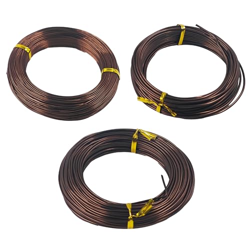 Bonsai Training Wire Kit 3 Sizes, 1.0mm/1.5mm/2.0mm Anodized Aluminum Bonsai Wire, Antique Bronze Aluminum Wire Set for Bonsai Trees Shaping and Training(100g Each Size) - size: 1.0mm/1.5mm/2.0mm