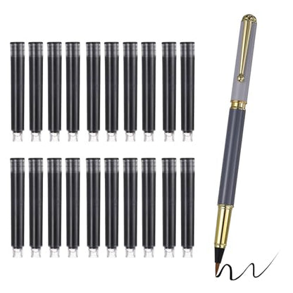 PATIKIL Calligraphy Brush Pens Refillable Brush Pen Set Chinese Hand Grey - color: Grey