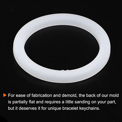 HARFINGTON Bracelet Mold Bangle Ring Mold Silicone Round Epoxy 90mm Wristlet Keychains Mold for DIY Resin Bangle Bracelet Car Key Chain Jewelry Making - size: 85mmx110mm