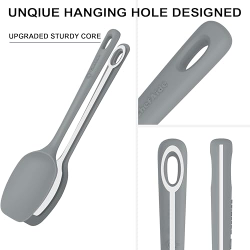 ChefAide 5 Pieces Silicone Spatula Set, Food Grade Rubber Spatula, Upgrade Strong Handle with Ergonomic Grip, Heat Resistant Up to 600°F for Nonstick Cookware, Cooking - color: Gray, size: 5 pieces