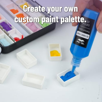 Mr. Pen- Empty Watercolor Paint Palette Tin, Metal Case with 28 Half Pans | Compact Portable & Refillable Travel Watercolor Palette Tin for Acrylic Painting, Gouache & Travel Painting