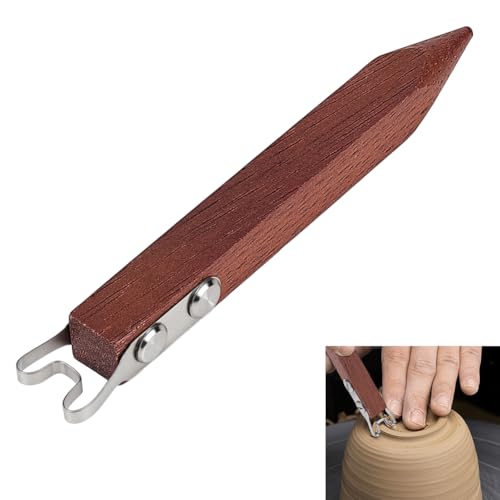 AHANDMAKER Pottery Trimming Tool Pottery Clay Foot Shaper Clay Bottom Trimming Tools DIY Sculpting Porcelain Tool Bottom Shaping Ceramic Modeling Ring Foot Scraper for DIY Projects Precision Crafting - size: 128x18x12.5mm