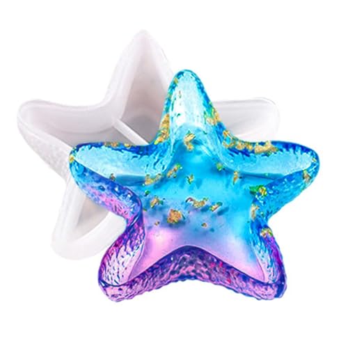 Starfish Tray Mold, Unique Candle Holder Jewelry Tray Silicone Molds for Epoxy Resin, 3D Marine Container Trinket Tray Dish Plate Resin Cement Storage Art Craft Mold DIY Home Decor - color: Starfish Tray