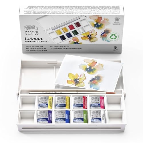 Winsor & Newton Cotman Watercolor Paint Set, 8 Half Pan, Floral Pocket Set - style: 8 Half Pan Floral Colors