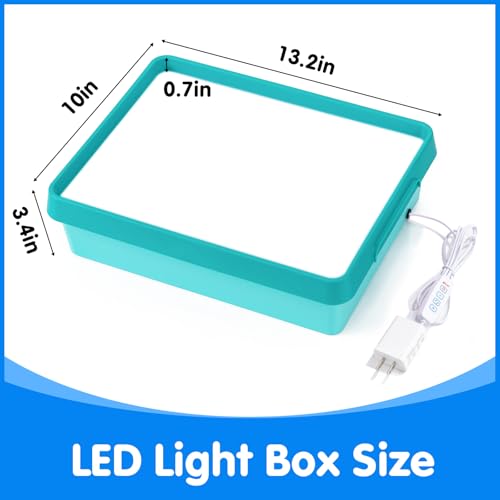 Odoorgames Young Explorers Light Table – Light Up Table (Cyan) - color: Cyan