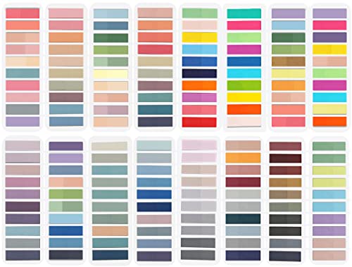 ELII 3200pcs Books Tabs for Annotating,Sticky Tabs Clear Sticky Notes | Morandi Page Markers for Notebooks, Multi-Colored Writable and Repositionable Book Flags Strip,Bible Study,Smooth Writing - style: 3200pcs