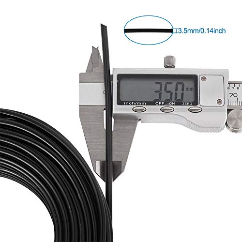 65.6 Feet 3.5mm Aluminum Wire Black Bendable Metal Craft Wire for Beading Jewelry Craft Making - color: Round-Black, size: 3.5mm